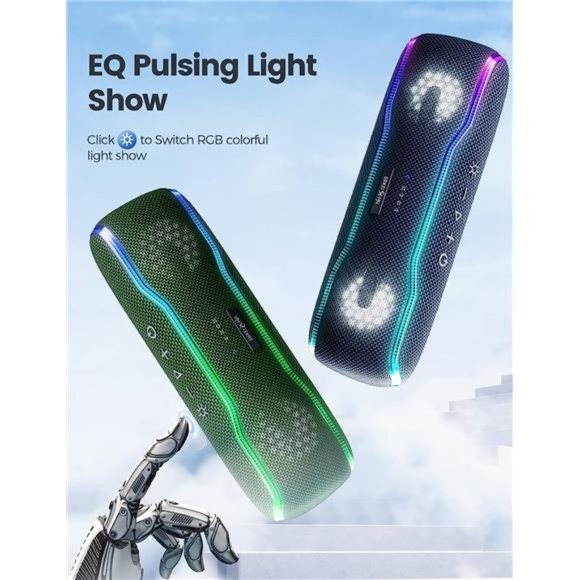 Portable Bluetooth Speaker,IPX7Waterproof WirelessSpeaker with Colorful Flashing - Picture 5 of 6